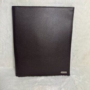 Rolodex Business Journal Interior Card Organizer & Pen Loop Brown Leather